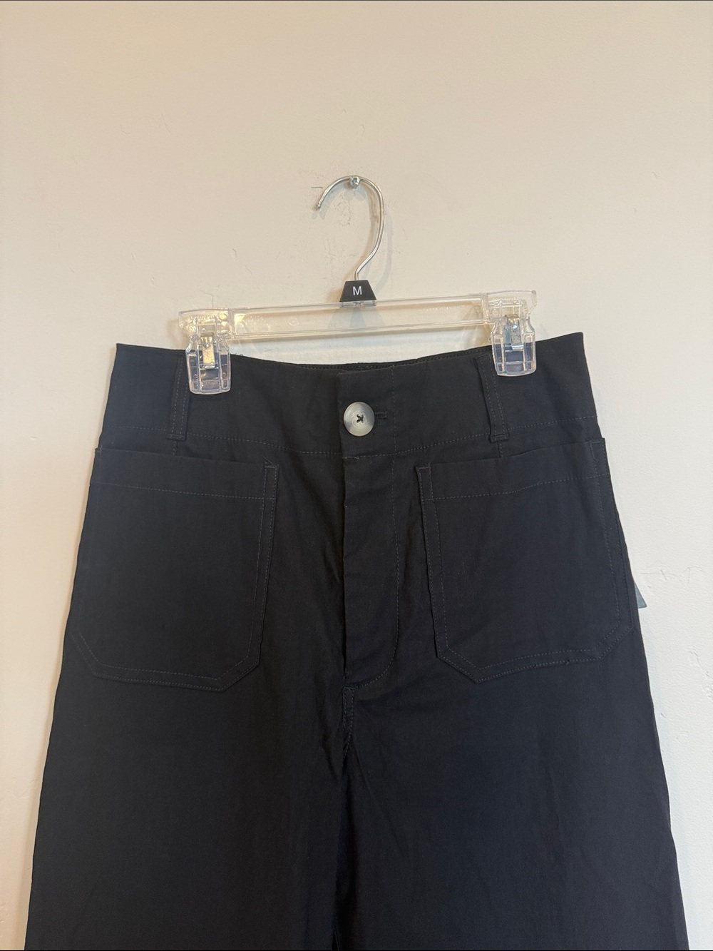 Maeve The Colette Wide Leg Cropped Linen Blend Pants in Black size 28P NWT - Picture 2 of 8